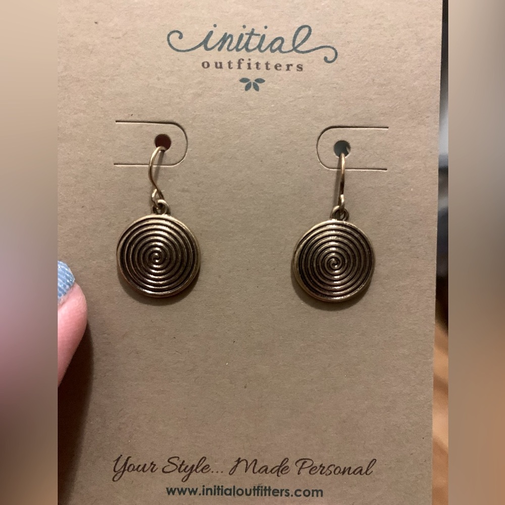 Initial Outfitters gold earrings
